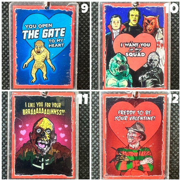Creepy Valentines Card KBK Acrylic Keychains - Picture 3 of 8